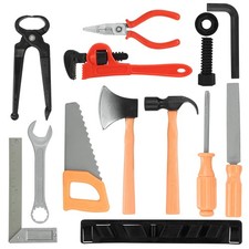 Gresdent 14 Pcs Kids Toy Tool Set Construction Party Supplies 14PCS-B, Orange