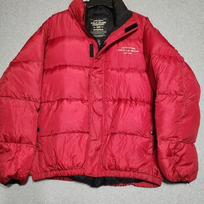 Vintage Ralph Lauren Polo Jeans Co Jacket Men's Sz L Red Down Filled Puffer Coat