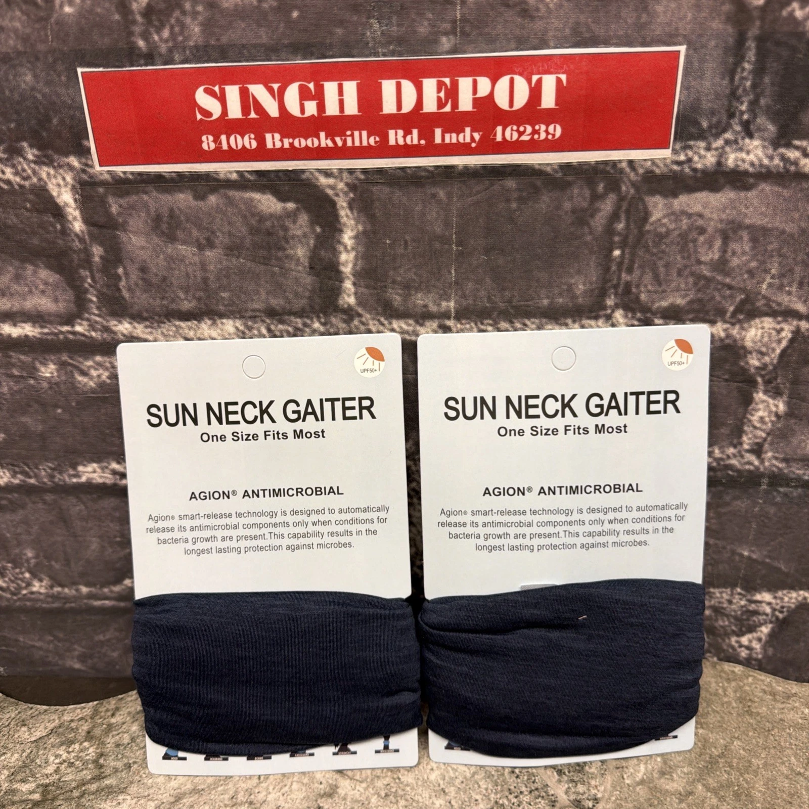 Sun Neck Gaiter agion antimicrobial face mask hood headband (2 Packs)