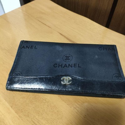 【CHANEL】Chanel wallet★長財布 ブラック【ランク:A】 CHANEL Black Leather Long Wallet Nylon | eBay