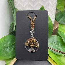 16-24 Cord Necklace 1.5 Stone Bead Tree Of Life Pendant Free Ship B8097