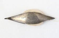 Antique Sterling Silver Tatting Shuttle Webster Co. Helen Monogram