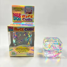 NeeDoh Squishy Needoh Holographic Ribbon Squishy Rainbow SUPER RARE