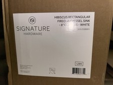 Signature Hardware SHV308WH Évier de récipient rectangulaire hibiscus blanc 8" Centerset