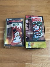 Bucilla Santa Christmas Stocking Wall Hanging Latch Hook Kits 12883  12850 Lot