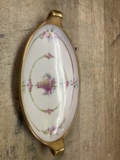 Ant Hand Painted Pickard China Trinket Tray / Noritake / Nippon / Basket Of Rose