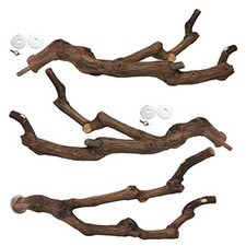 Natural Parrot Perch Bird Stand Pole Wild Grape Stick Paw Bifurcation 3 Pcs