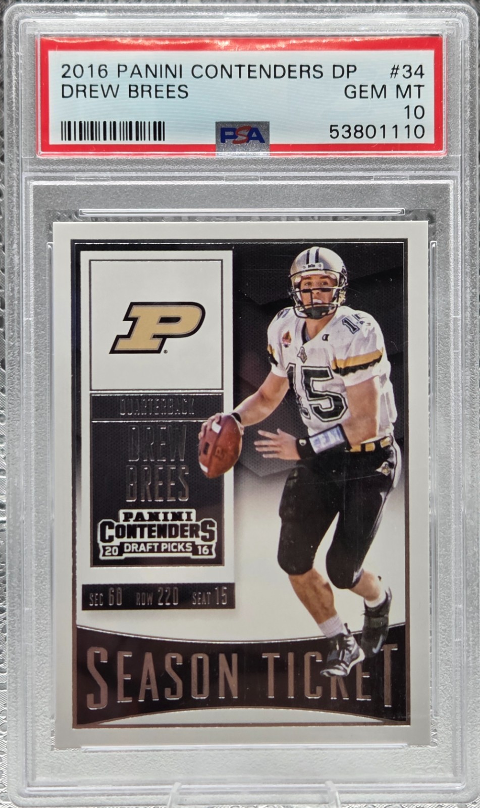 2018 Contenders Saints Star ~ DREW BREES Football Card PSA 10 GEM MINT