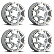 Set 4 15" Vision ATV 351 Flow As-Cast Machined Face Machined 15x7 4x136 4.4mm