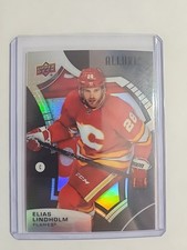 2021-22 Upper Deck Allure Elias Lindholm #77 Black Rainbow Calgary Flames 