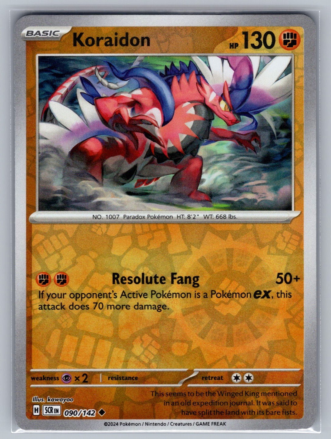 Koraidon 90/142 Uncommon Stellar Crown Pokemon Reverse Holo Near Mint