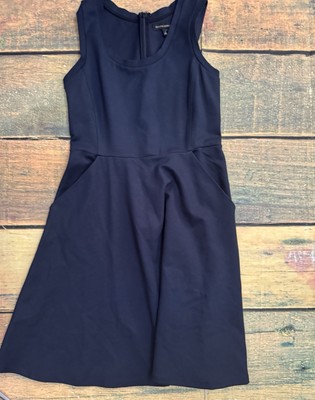 NWT Banana Republic Dress Size 4 Snug Fit Flare Easy Care Navy Blue NEW w Tags