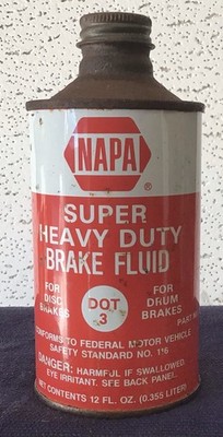Vintage Napa Super Heavy Duty Brake Fluid 10oz Full Can