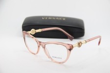 NEW VERSACE MOD. 3311 5322 CLEAR PINK GOLD AUTHENTIC EYEGLASSES 52-18