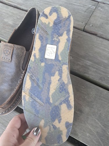 Zapatos cómodos sin cordones de cuero marrón talla 9 Ariat Cruisers para hombre - usados dos veces - Imagen 3 de 4