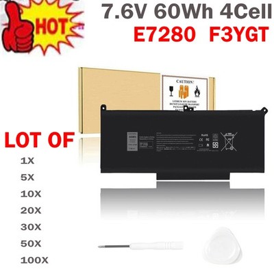  LOT F3YGT Battery For Dell Latitude 12 13 14 E7280 E7480 7480 7490 7380 DM3WC