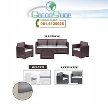 Salotto/Divano tre sedute con Poltrone e Tavolino per esterno - Modello Seattle