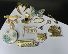 VINTAGE TO MODERN GRANDMOTHER COSTUME JEWELRY BROOCH PIN LOT 12