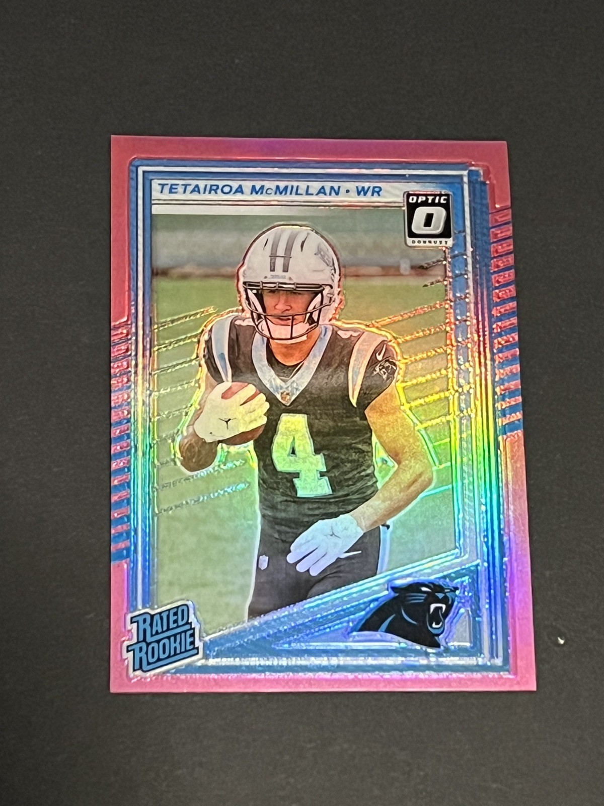 2025 Donruss Tetairoa McMillan Rated Rookie Pink Optic Preview RC #314 Panthers