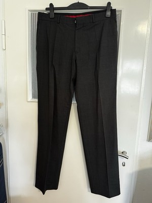  HUGO (Hugo Boss) Herren Anzughose  Gr. 52 / L (Schurwolle) Dunkelgrau Top