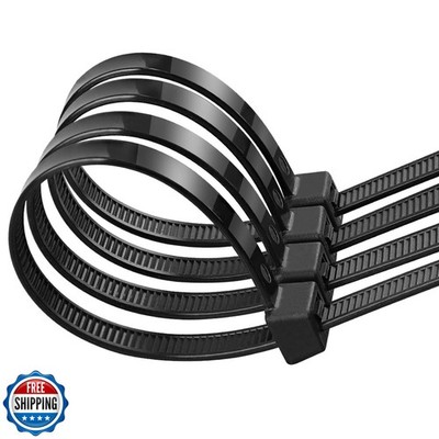 250 Pcs Cable Ties，12 Inch Black Cable Zip Ties, Multi-Purpose Self-Locking N