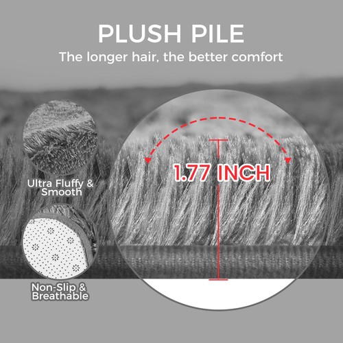 Ultra Soft Rug for Living Room, 6X9 Fluffy Shag Area Rug for Bedroom, Modern ... - Picture 7 of 9