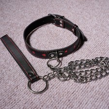 BDSM Bondage Neck Collar PU Leather Restraint Adjustable Slave Chain Set Couples