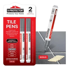 Water Based Grout Marker - 2 PCS with 8 Tips, Dark Gray