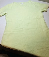 Eileen Fischer Linen Dress Light Spring Green Check Short Sleeve Size XS