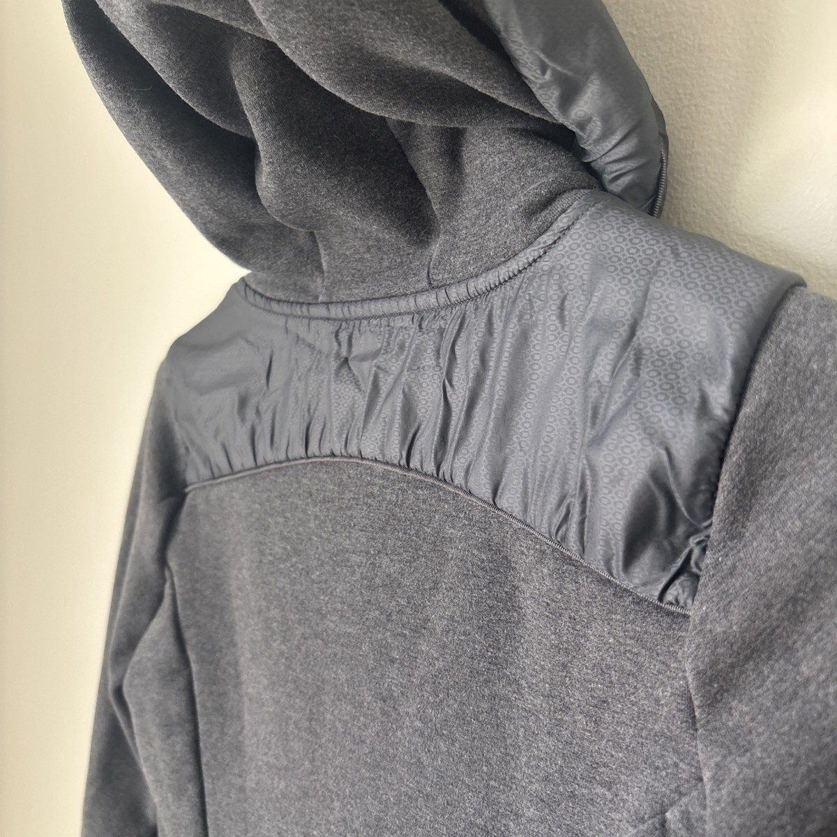 ATHLETA GIRL HEATHER GREY LONG SLEEVE OF A KIND HOODED JUMPSUIT Sz L