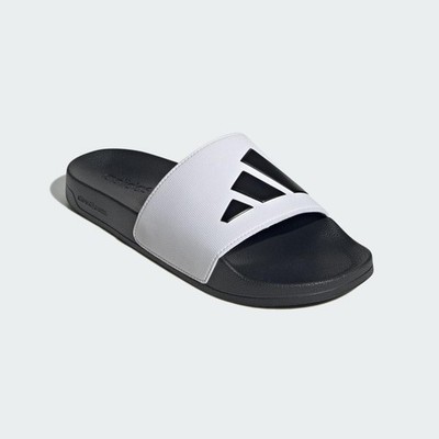 Adidas Adilette White Black Cloudfoam Shower Slides