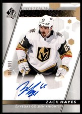 2022-23 SP AUTHENTIC FUTURE WATCH AUTO ZACK HAYES ROOKIE 160/999 VEGAS GOLDEN