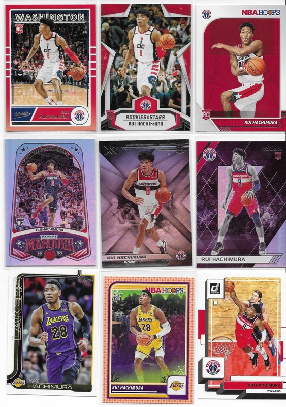 Rui Hachimura , 13 Different Card Lot  /  6 RC's  /  Los Angeles Clippers