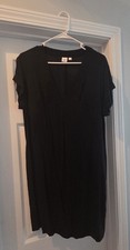V Neck Gap Mini Dress, Black Size Small