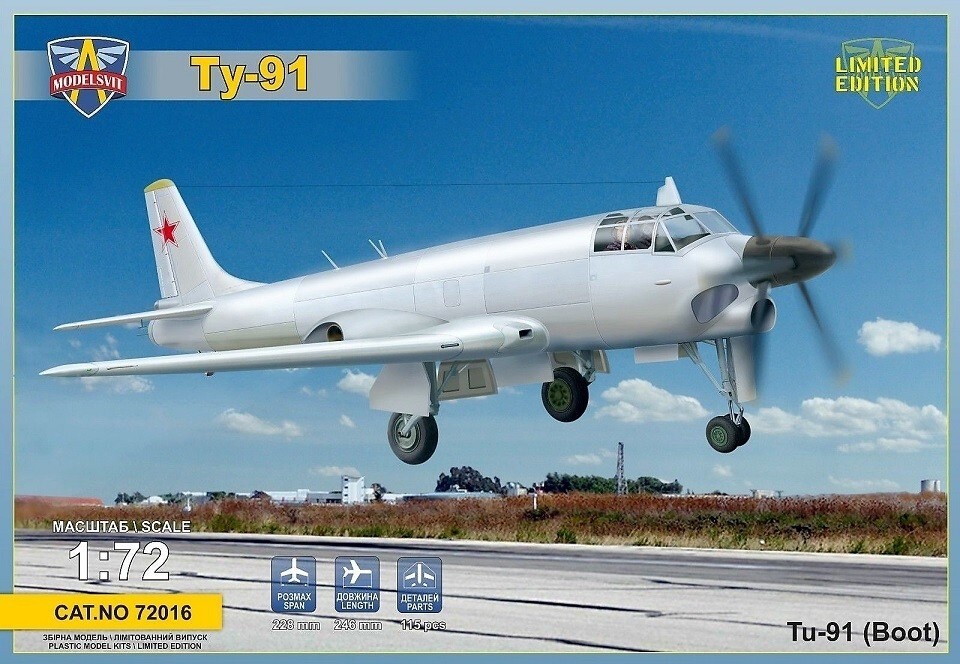 ModelSvit Model kit 72016 1:72nd scale Tupolev Tu-91 Naval attack aircraft ""Boot