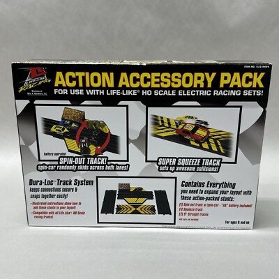 Life-Like Racing Action Accessory Pack, HO Scale w/ Exclusive Crash Car - MIB
