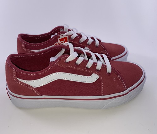 Vans Women's Old Skool Brick/Red True White Canvas Suede Skate Shoe Women 6 - Picture 2 of 12