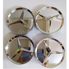 4x Silber Radkappe Nabendeckel Emblem Felgenabdeckung Für Mercedes Benz 75mm