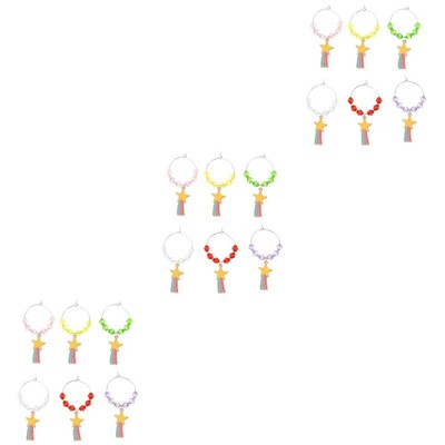 6pcs Marker Wein Glas Schmuck Marker Becher Glas Charme