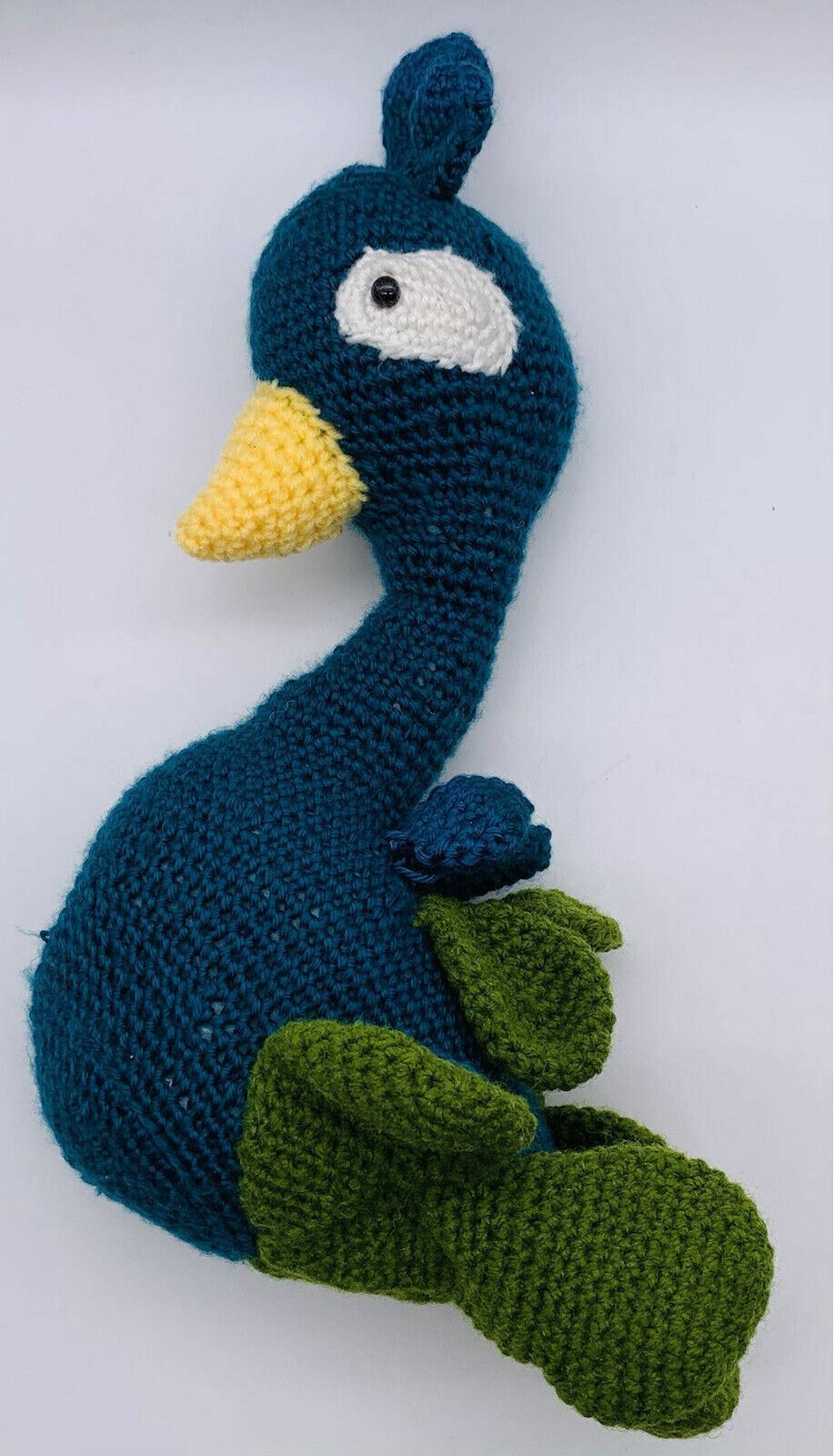 Handmade Genuine Free Shipping Peacock Plush Stuffed Animal Price reduction Crochet Gr 17