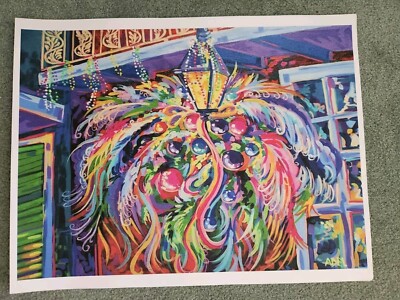 Colorful New Orleans Mardi Gras Lampost Print by Elaine Adel Cummins 18 ...
