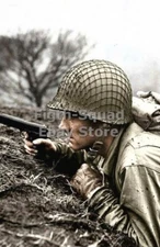 WW2 Picture Photo US Soldier ready to combat 6253