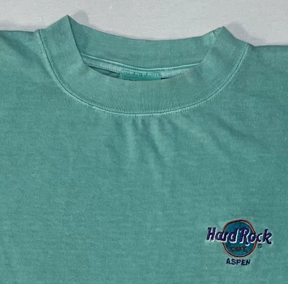 "Camiseta de Algodón Gruesa Hard Rock Café Aspen De Colección Hecha en EE. UU. Talla M Pecho 44"" Usada en Excelente Condición" Foto 3 de 4