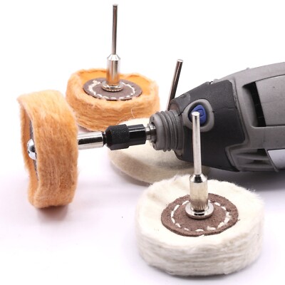3er Set Polierscheiben Baumwolle Stoff Filz 50mm Polieren für Dremel Proxxon