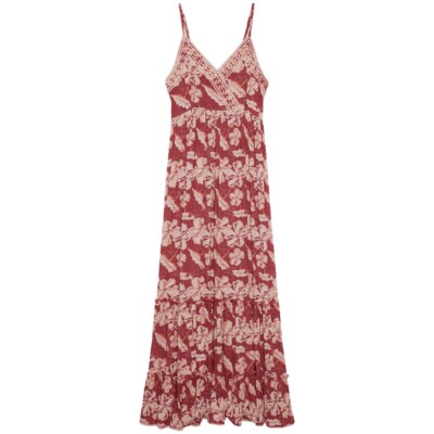 Nüd by NEKANE LIA Maxikleid Damen Lang Dunkelrot 100% Viskose
