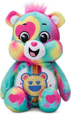 Plush  9'' Glitter Good Vibes Bear - Tie-Dye Multicolored, Made from Recycled ...