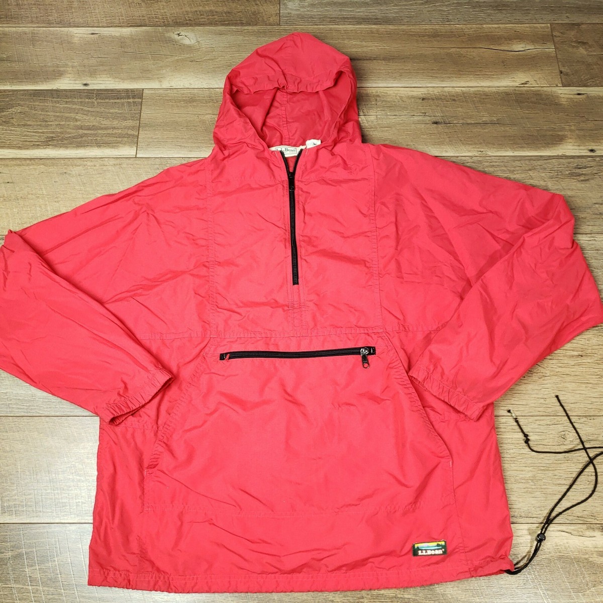 Vtg LL Bean Half Zip Pullover Light Windbreaker Jacket Mens Large