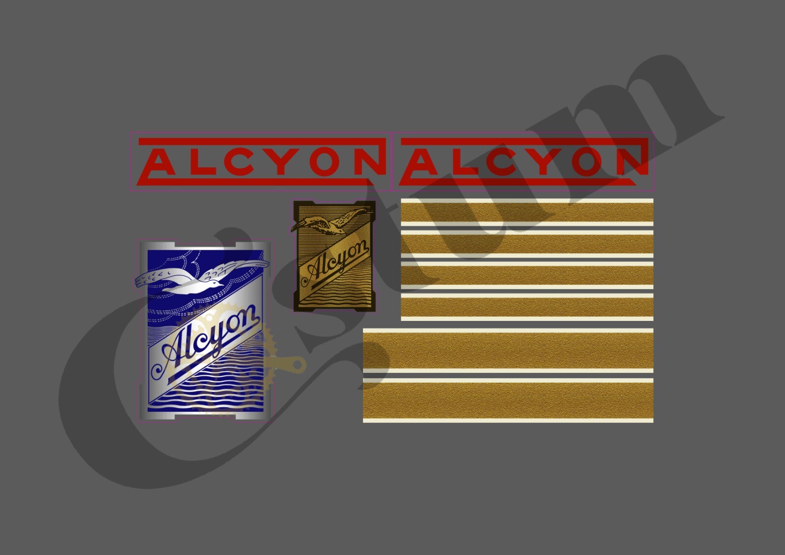 Autocollants ALCYON ALCY203 pour cadre de vélo vintage en vinyle blanc
