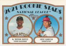 Ke'Bryan Hayes / Jose Garcia 2021 Topps Heritage Baseball Rookie Card #97 RC MLB