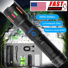 350000000 Lumen Super Bright LED Tactical Flashlight Rechargeable LED Work Light